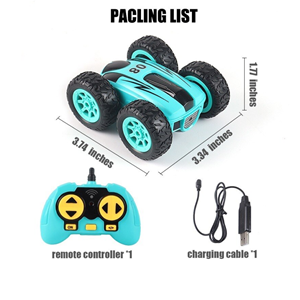  ماشین کنترلی چرخشی 360 درجه آبی Car 360 Degree Flip Remote Control Cars مقیاس 1:32_اسباب بازی